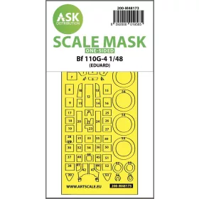   Art Scale Kit Me 110G-4 one-sided express fit mask for Eduard - pontos illeszkedésű egyoldalas kabinmaszk
