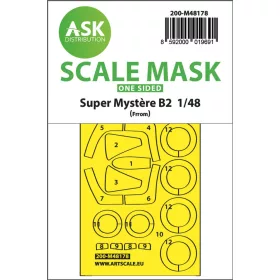   Art Scale Kit Super Mystére B2 one-sided express fit mask for Special Hobby - pontos illeszkedésű egyoldalas kabinmaszk