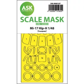   Art Scale Kit Mil Mi-17 Hip-H one-sided express fit mask for Trumpeter - pontos illeszkedésű egyoldalas kabinmaszk