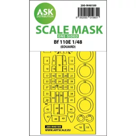  Art Scale Kit Messerschmitt Bf 110E one-sided express fit mask for Eduard - pontos illeszkedésű egyoldalas kabinmaszk