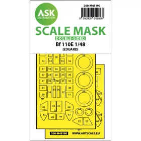   Art Scale Kit Messerschmitt Bf 110E double-sided express fit mask for Eduard - pontos illeszkedésű kétoldalas kabinmaszk