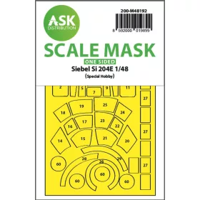   Art Scale Kit Siebel Si 204E – pontos illeszkedésű, öntapadó egyoldalas kabinmaszk