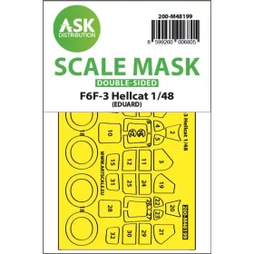   Art Scale Kit F6F-3 Hellcat double-sided express fit mask for Eduard - pontos illeszkedésű kétoldalas kabinmaszk