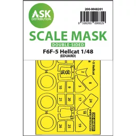   Art Scale Kit F6F-5 Hellcat double-sided express fit mask for Eduard - pontos illeszkedésű kétoldalas kabinmaszk