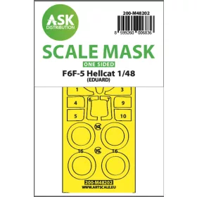   Art Scale Kit F6F-5 Hellcat one-sided express fit mask for Eduard - pontos illeszkedésű egyoldalas kabinmaszk