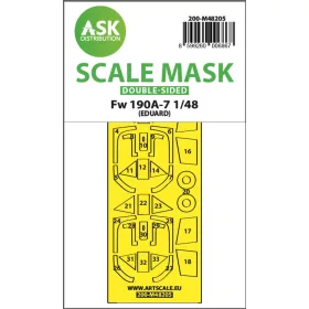   Art Scale Kit Fw 190A-7 double-sided express fit mask for Eduard - pontos illeszkedésű kétoldalas kabinmaszk