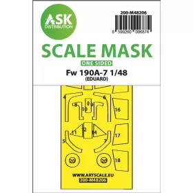   Art Scale Kit Fw 190A-7 one-sided express fit mask for Eduard - pontos illeszkedésű egyoldalas kabinmaszk