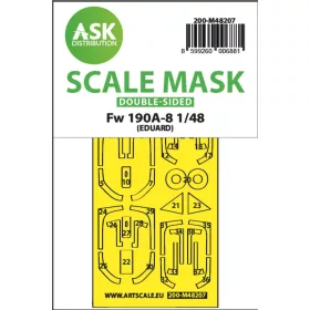   Art Scale Kit Fw 190A-8 double-sided express fit mask for Eduard - pontos illeszkedésű kétoldalas kabinmaszk