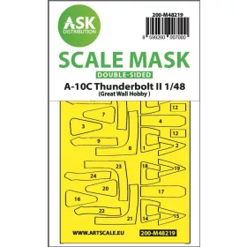   Art Scale Kit A-10C Thunderbolt II double-sided express fit mask for Great Wall Hobby - pontos illeszkedésű kétoldalas kabinmaszk