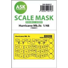   Art Scale Kit Hawker Hurricane Mk.IIc double-sided express mask for Italeri - pontos illeszkedésű kétoldalas kabinmaszk