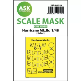   Art Scale Kit Hawker Hurricane Mk.IIc one-sided express mask for Italeri - pontos illeszkedésű egyoldalas kabinmaszk