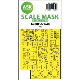   Art Scale Kit Ju 88C-6 double-sided express fit mask for ICM - pontos illeszkedésű kétoldalas kabinmaszk