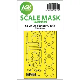   Art Scale Kit Su-27UB Flanker-C one-sided express fit mask for Kitty Hawk - pontos illeszkedésű egyoldalas kabinmaszk