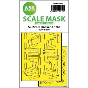   Art Scale Kit Su-27UB Flanker-C double-sided express fit mask for Kitty Hawk - pontos illeszkedésű kétoldalas kabinmaszk