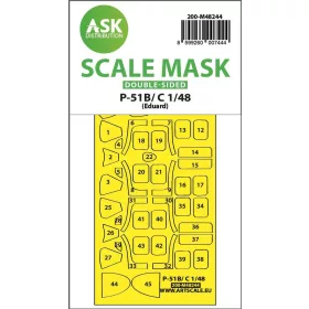   Art Scale Kit P-51B/C Mustang double-sided express fit mask for Eduard - pontos illeszkedésű kétoldalas kabinmaszk