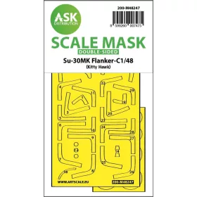   Art Scale Kit Su-30MK Flanker-C double-sided express fit mask for Kitty Hawk - pontos illeszkedésű kétoldalas kabinmaszk