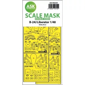   Art Scale Kit B-24J Liberator double-sided express fit mask for Hobby Boss - pontos illeszkedésű kétoldalas kabinmaszk