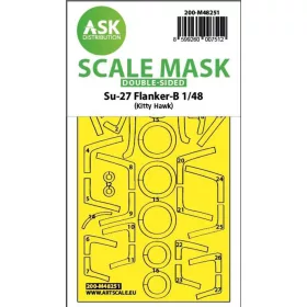  Art Scale Kit Su-27 Flanker-B double-sided express fit mask for Kitty Hawk - pontos illeszkedésű kétoldalas kabinmaszk