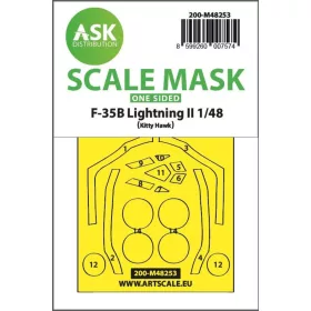   Art Scale Kit F-35B Lightning II one-sided express fit mask for Kitty Hawk - pontos illeszkedésű egyoldalas kabinmaszk