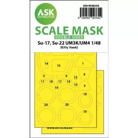   Art Scale Kit Su-17, Su-22 UM3K/UM4 double-sided express fit mask for Kitty Hawk - pontos illeszkedésű kétoldalas kabinmaszk