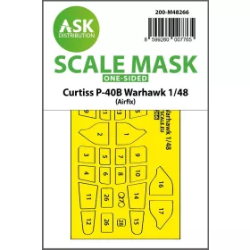   Art Scale Kit Curtiss P-40B Warhawk one-sided express fit mask for Airfix - pontos illeszkedésű egyoldalas kabinmaszk