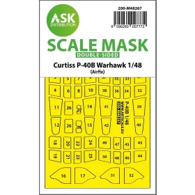   Art Scale Kit Curtiss P-40B Warhawk double-sided express fit mask for Airfix - pontos illeszkedésű kétoldalas kabinmaszk