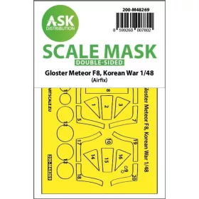   Art Scale Kit Gloster Meteor F.8, Korean war– pontos illeszkedésű kétoldalas kabinmaszk