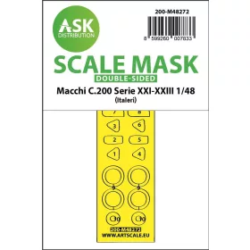   Art Scale Kit Macchi C.200 Serie XXI-XXIII double-sided express fit mask for Italeri - pontos illeszkedésű kétoldalas kabinmaszk