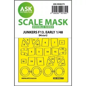   Art Scale Kit Junkers F-13 double-sided express fit mask for Miniart - pontos illeszkedésű kétoldalas kabinmaszk