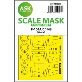   Art Scale Kit F-104A/C double-sided express fit mask for Kinetic - pontos illeszkedésű kétoldalas kabinmaszk