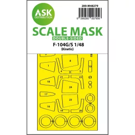   Art Scale Kit F-104G/S double-sided express fit mask for Kinetic - pontos illeszkedésű kétoldalas kabinmaszk