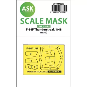   Art Scale Kit F-84F Thunderstreake one-sided express fit mask for Kinetic - pontos illeszkedésű egyoldalas kabinmaszk