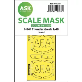   Art Scale Kit F-84F Thunderstreake double-sided express fit mask for Kinetic - pontos illeszkedésű kétoldalas kabinmaszk