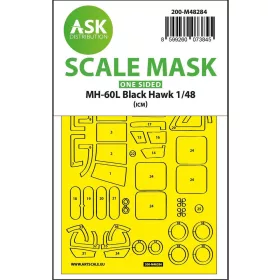   Art Scale Kit MH-60L Black Hawk one-sided express fit mask for ICM - pontos illeszkedésű egyoldalas kabinmaszk