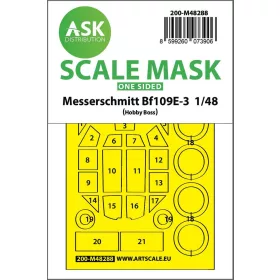   Art Scale Kit Bf 109E-3 one-sided express fit mask for Hobby Boss - pontos illeszkedésű egyoldalas kabinmaszk