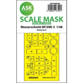   Art Scale Kit Bf 109E-3 double-sided express fit mask for Hobby Boss - pontos illeszkedésű kétoldalas kabinmaszk