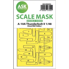   Art Scale Kit A-10A Thunderbolt II double-sided express fit mask for Great Wall Hobby - pontos illeszkedésű kétoldalas kabinmaszk