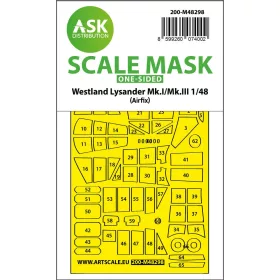   Art Scale Kit Lysander Mk.I / Mk.III one-sided express fit mask for Airfix - pontos illeszkedésű egyoldalas kabinmaszk