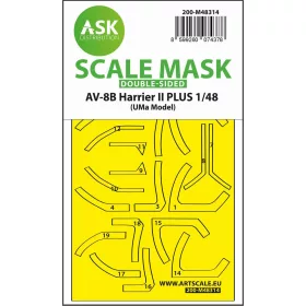  Art Scale Kit AV-8B Harrier II PLUS double-sided express fit mask for Uma Model - pontos illeszkedésű kétoldalas kabinmaszk