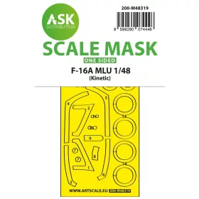   Art Scale Kit F-16A MLU one-sided fit and self adhesive express mask for Kinetic - pontos illeszkedésű, öntapadó egyoldalas kabinmaszk