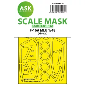   Art Scale Kit F-16A MLU double-sided fit and self adhesive express mask for Kinetic - pontos illeszkedésű, öntapadó kétoldalas kabinmaszk