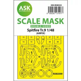  Art Scale Kit Spitfire Tr.9 double-sided express fit mask for Airfix - pontos illeszkedésű kétoldalas kabinmaszk
