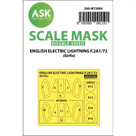   Art Scale Kit EE Lightning F.2A double-sided painting mask for Airfix - kétoldalas kabinmaszk
