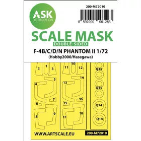   Art Scale Kit F-4B/C/D/N Phantom II double-sided painting mask for Hasegawa / Hobby2000 - kétoldalas kabinmaszk