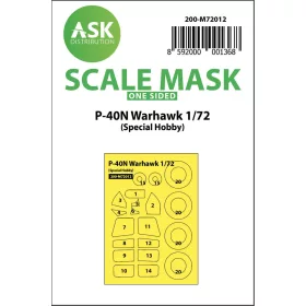   Art Scale Kit P-40 N Warhawk one-sided painting mask for Special Hobby - egyoldalas kabinmaszk