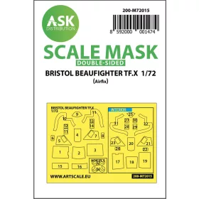   Art Scale Kit Bristol Beaufighter TF.X double-sided painting mask for Airfix - kétoldalas kabinmaszk