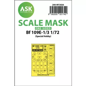   Art Scale Kit Bf 109E-1/E-3 one-sided painting mask for Special Hobby - egyoldalas kabinmaszk