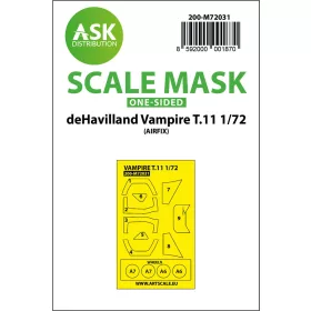   Art Scale Kit deHavilland Vampire T.11 one-sided painting mask for Airfix - egyoldalas kabinmaszk