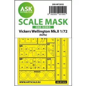   Art Scale Kit Vickers Wellington Mk.II one-sided painting mask for Airfix - egyoldalas kabinmaszk