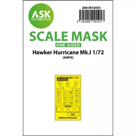   Art Scale Kit Hawker Hurricane Mk.I one-sided painting mask for Airfix - egyoldalas kabinmaszk